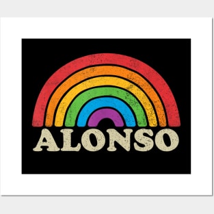 Alonso - Retro Rainbow Flag Vintage-Style Posters and Art